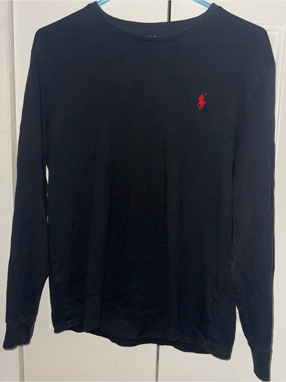 Polo by Ralph Lauren Black Long Sleeve Crewneck with Red Pony